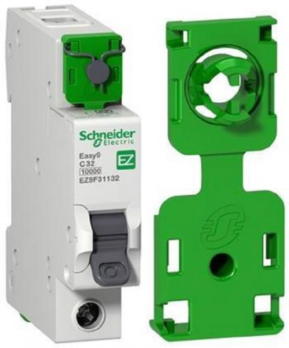 Заглушка Schneider Electric для автоматов пломбируемая клеммная зеленая картинка 